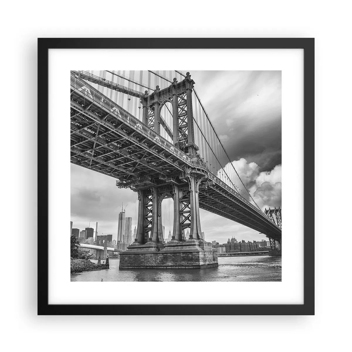 Plakat i sort ramme - Til byens hjerte - 40x40 cm