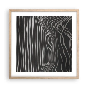 Plakat i ramme af lyst egetræ - Rytme og accent - 50x50 cm