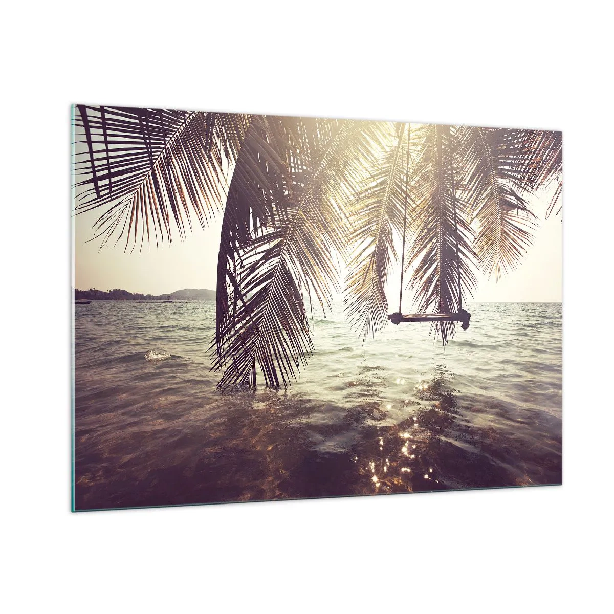 Billede på glas - Du kan svæve i skyerne efter behag - 100x70 cm