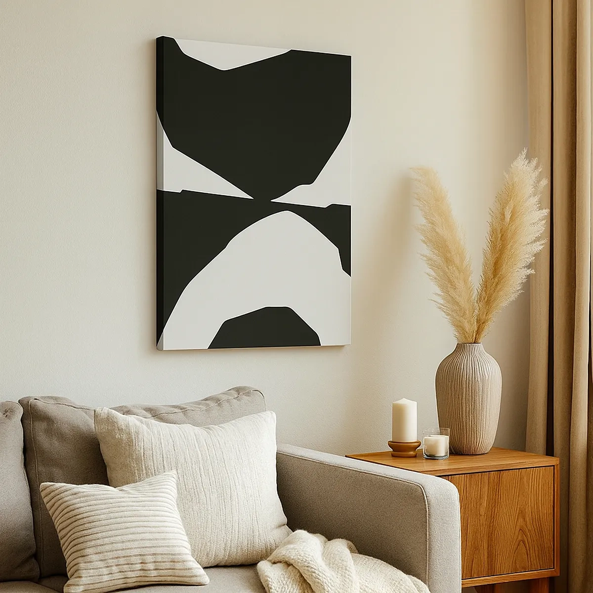 Lærredstryk - Billede på lærred - Positiv-negativ - 50x70 cm