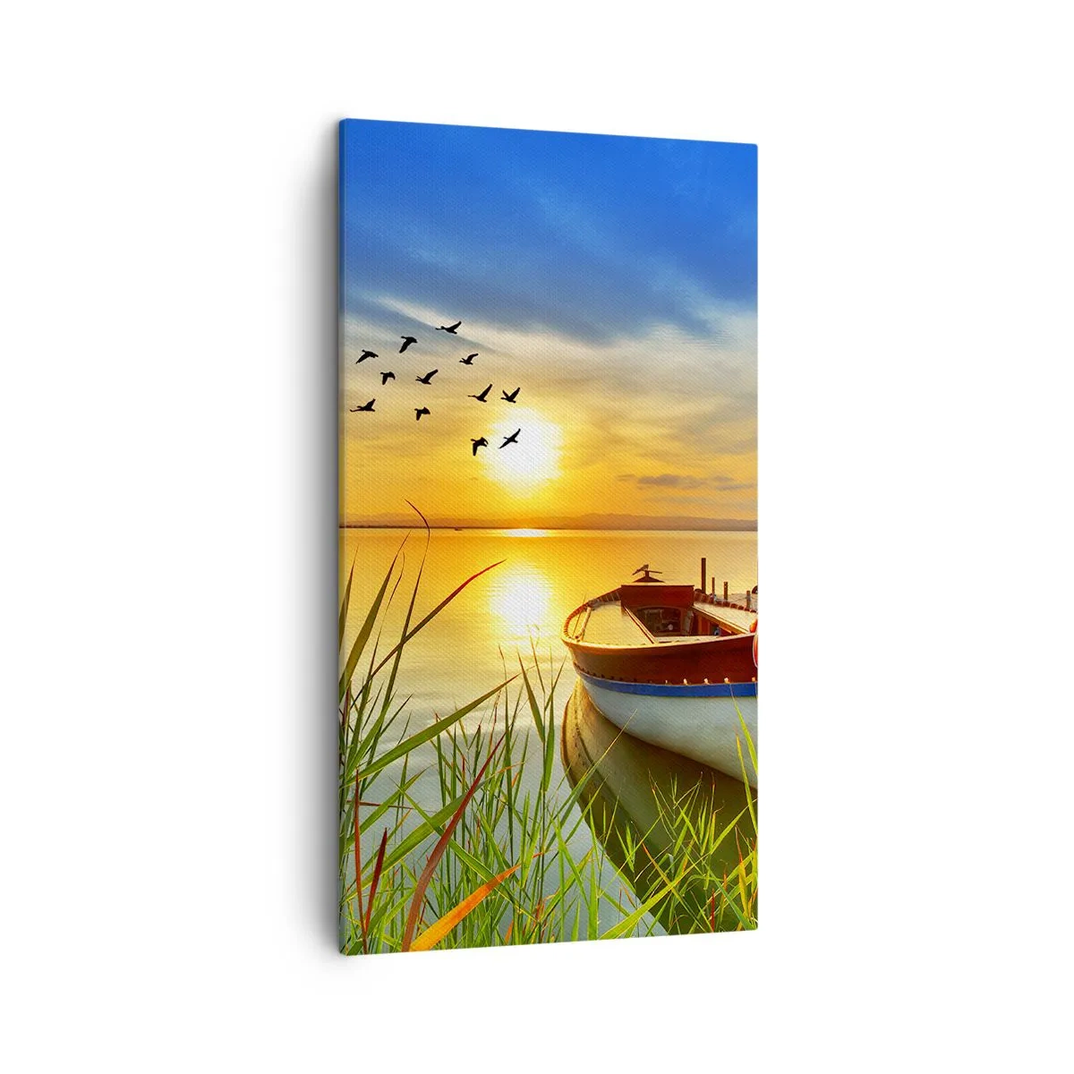 Lærredstryk - Billede på lærred - Skarverne er allerede på vej væk - 45x80 cm