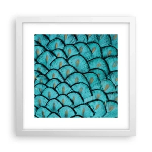 Plakat i hvid ramme - Den store fjer-galla - 30x30 cm