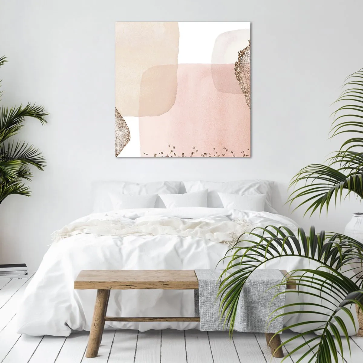 Lærredstryk - Billede på lærred - Et kig gennem farver - 70x70 cm