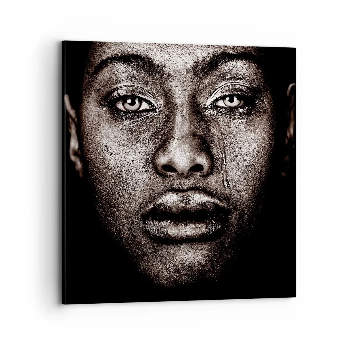 Lærredstryk - Billede på lærred - Én tåre - 70x70 cm