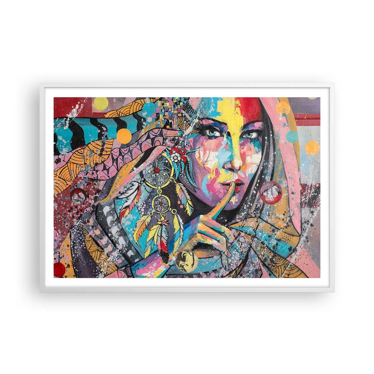 Plakat i hvid ramme - Vær tavs, indtil du forstår - 100x70 cm