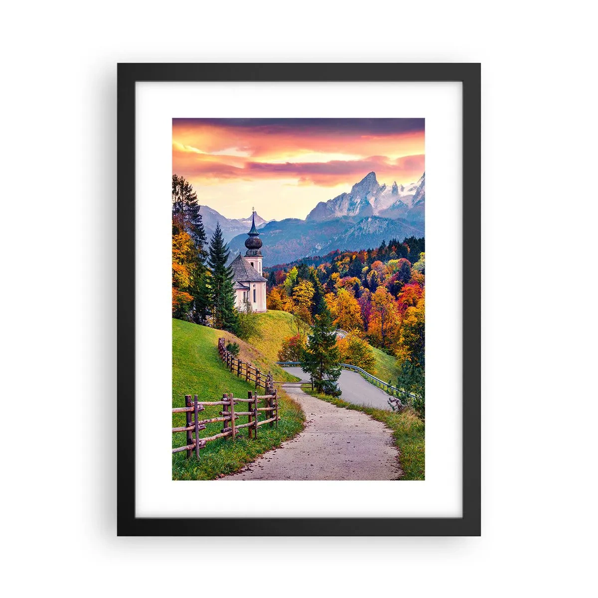 Plakat i sort ramme - Landskab som maleri - 30x40 cm