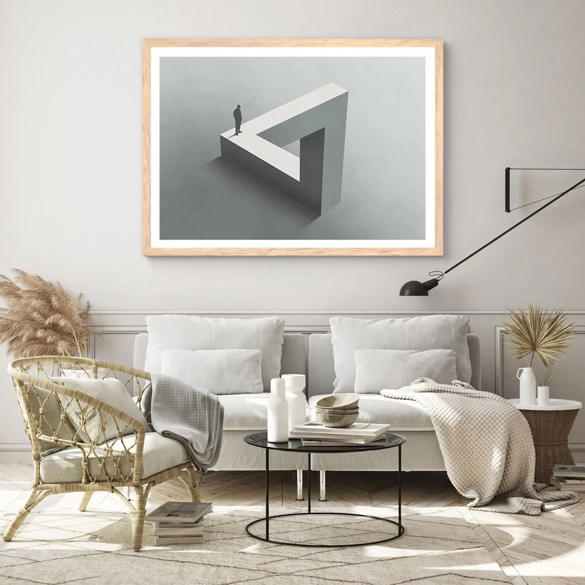 Plakat i ramme af lyst egetræ - Og dog er det muligt - 50x40 cm