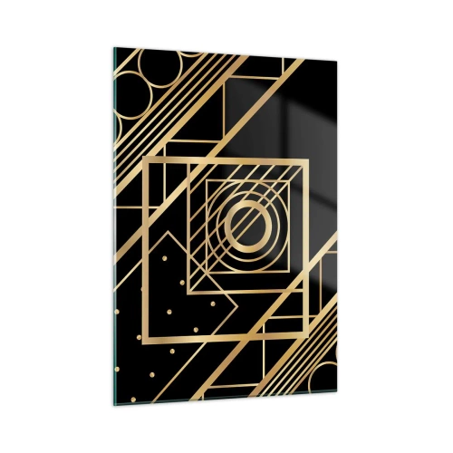 Billede på glas - Gylden geometri - 50x70 cm