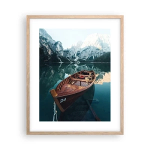 Plakat i ramme af lyst egetræ - Som om det var malet på glas - 40x50 cm