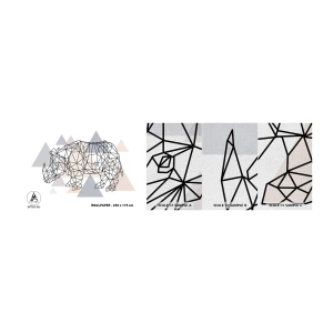 Prøve Fototapet Premium Canvas - Kraftstruktur - Abstraktion, Grafik, Næsehorn - 100x30 cm