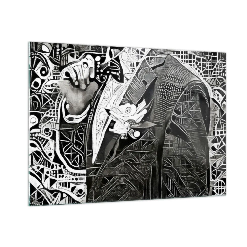 Billede på glas - Bare en tilsyneladende grå mand - 100x70 cm