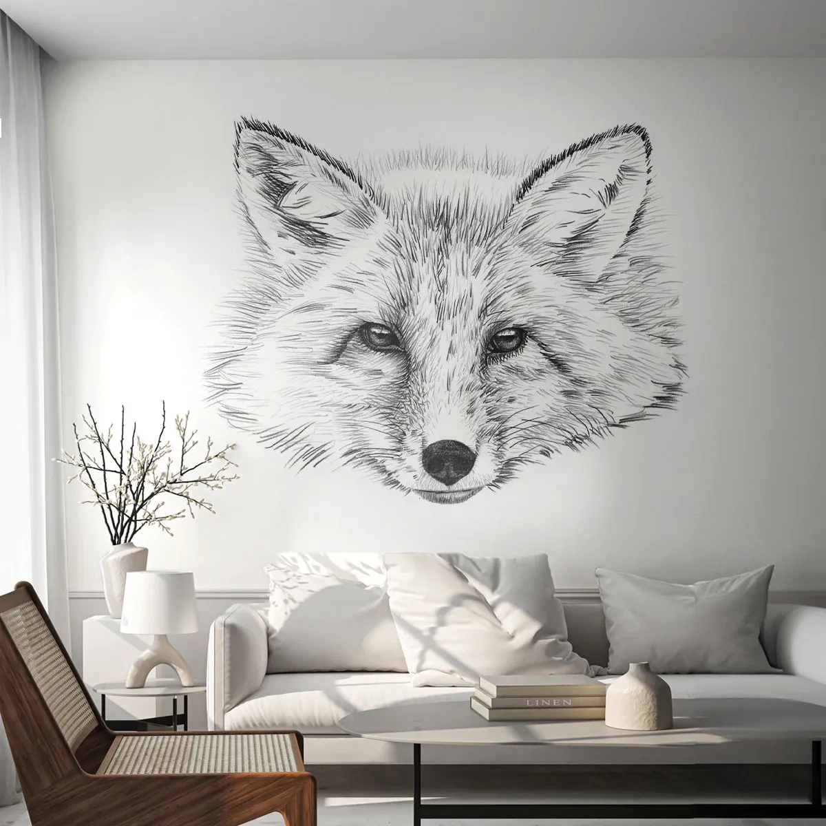 Fototapet Standard Eco - Kan disse øjne lyve? - Dyr, Ræv, Grafik - 400x280 cm