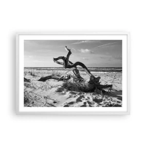 Plakat i hvid ramme - Havets skulptur - 70x50 cm