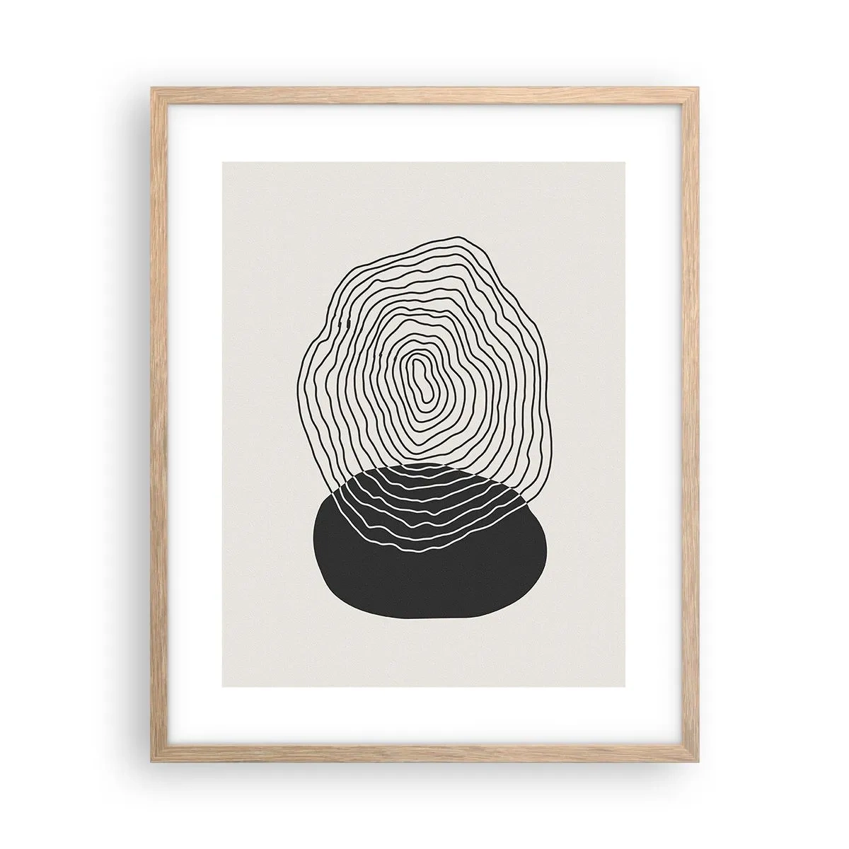 Plakat i ramme af lyst egetræ - Varighed og vibration - 40x50 cm