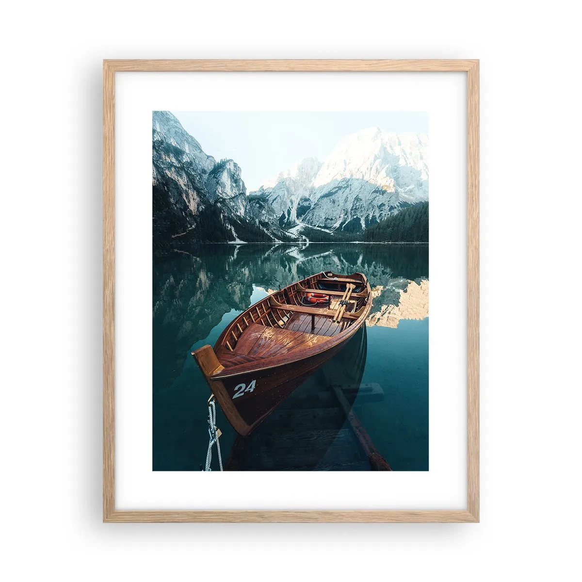 Plakat i ramme af lyst egetræ - Som om det var malet på glas - 40x50 cm