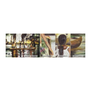 Prøve Fototapet Premium Canvas - I et polynesisk paradis - Rejser, Landskab, flod - 100x30 cm