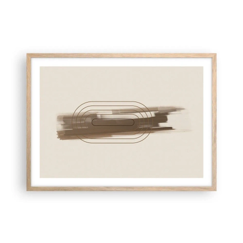 Plakat i ramme af lyst egetræ - Et pust af gråvejr - 70x50 cm