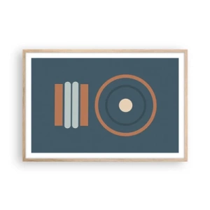 Plakat i ramme af lyst egetræ - Essensen af tingene - 91x61 cm