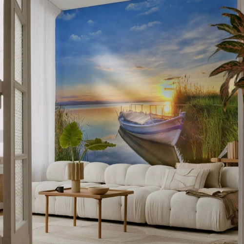 Fototapet Selvklæbende Deluxe Sticker - Bugt med opfyldte drømme - Landskab, Sø, Łódź - 250x175 cm