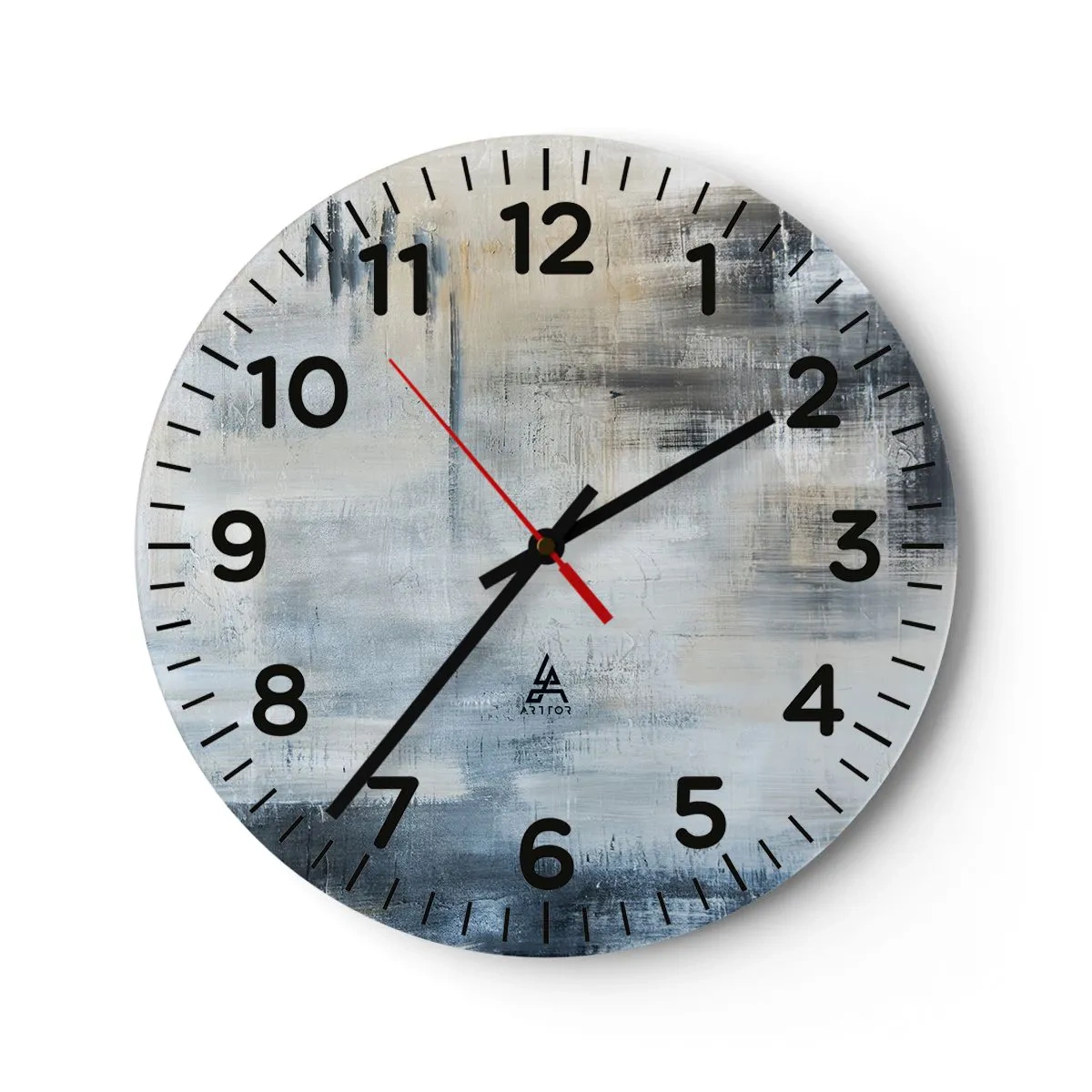 Vægur, Uret - Bag et slør af blåt - 40x40 cm