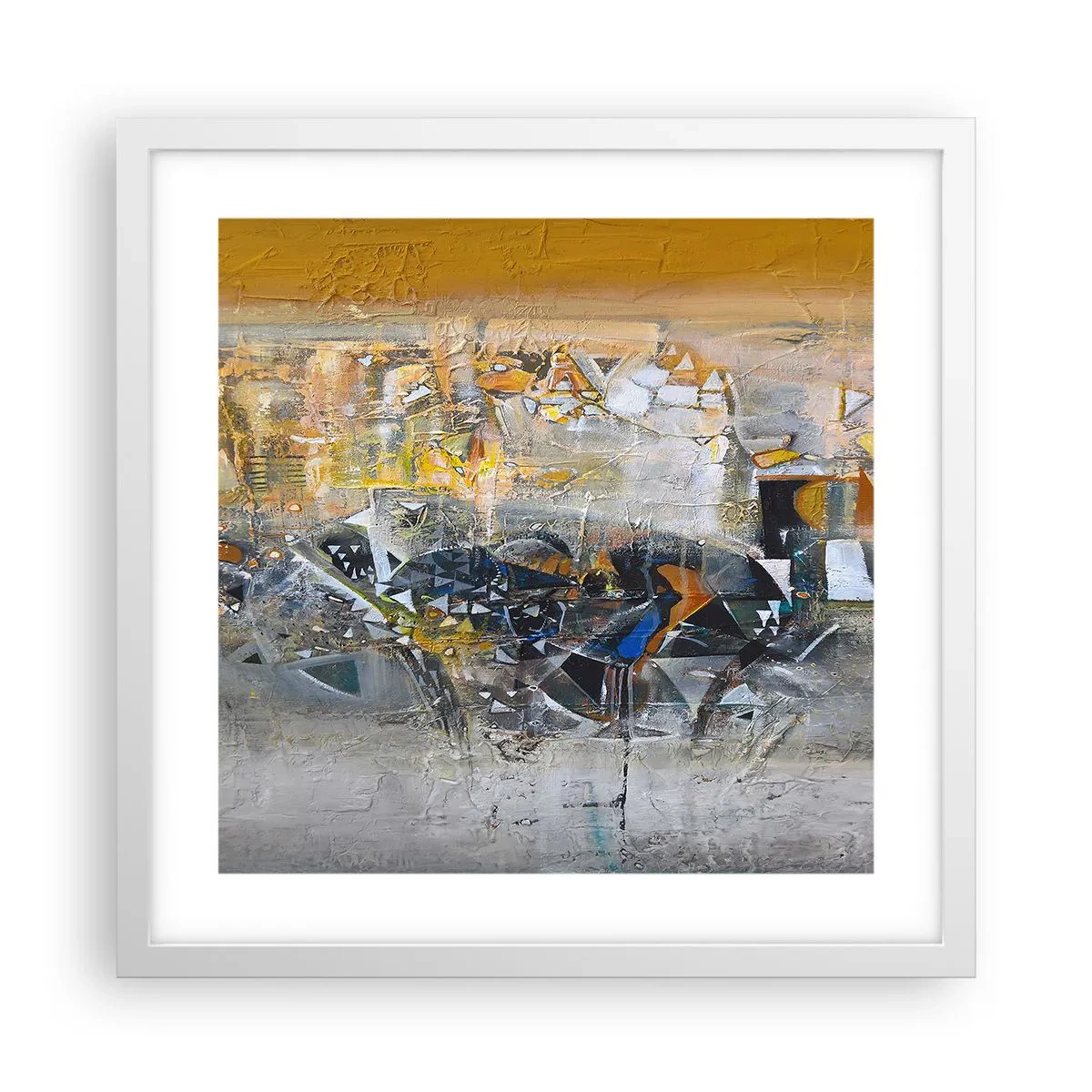 Plakat i hvid ramme - Alt vil falde på plads - 40x40 cm