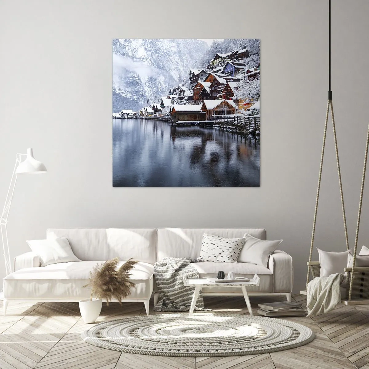 Lærredstryk - Billede på lærred - I en vinterdekoration - 70x70 cm