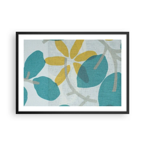 Plakat i sort ramme - Blandt azurblå blade - 70x50 cm