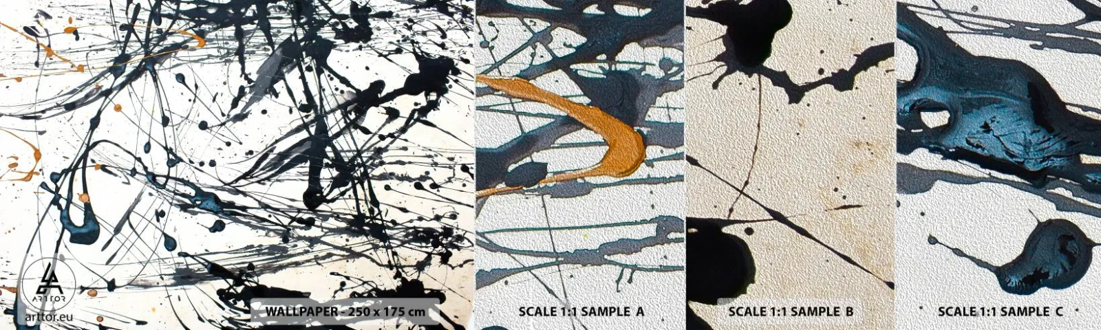 Prøve Fototapet Premium Sand - Ekspressionistisk abstraktion - Abstraktion, Stykke, Kunstnerisk - 100x30 cm