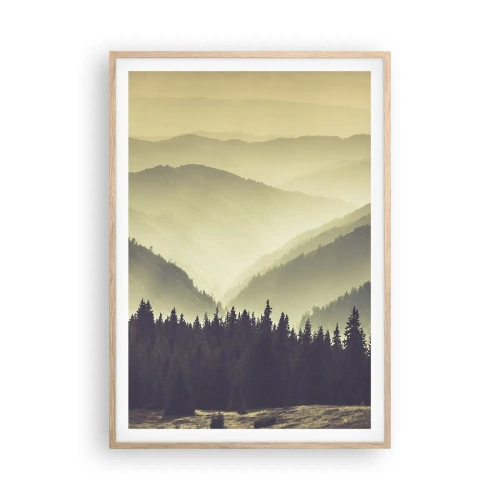 Plakat i ramme af lyst egetræ - Bag de syv bjerge... - 70x100 cm