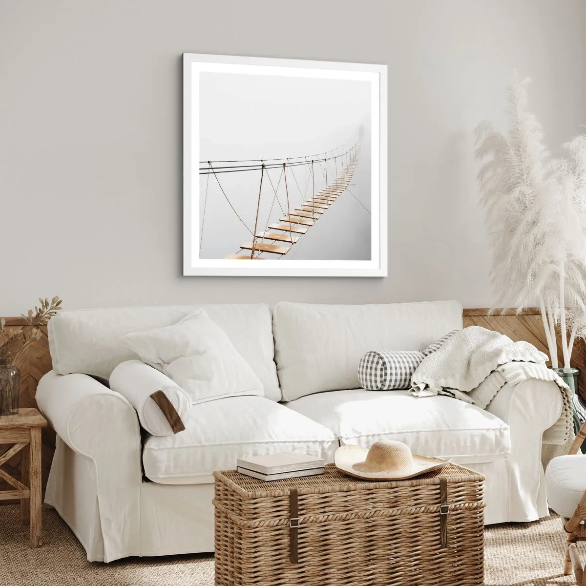 Plakat i hvid ramme - Hvor vil det føre dig hen? - 30x30 cm