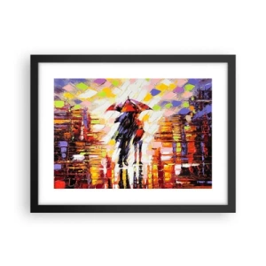 Plakat i sort ramme - Sammen gennem natten og regnen - 40x30 cm