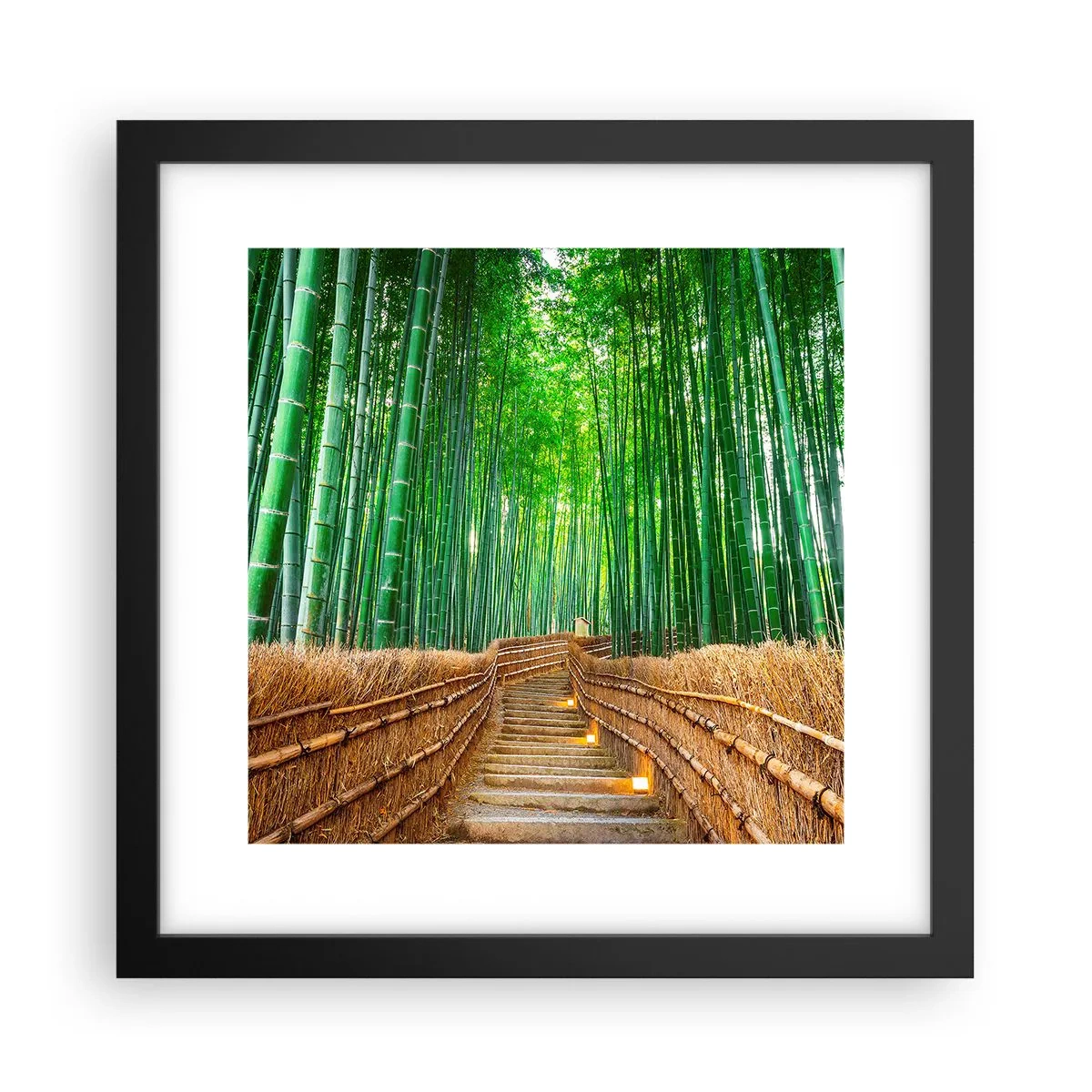 Plakat i sort ramme - Essensen af den asiatiske natur - 30x30 cm