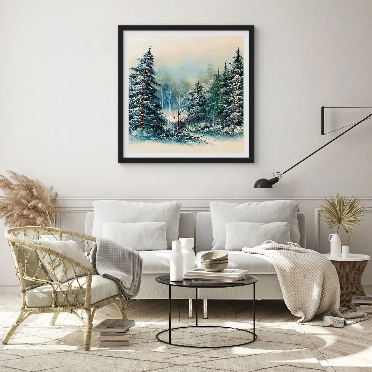 Plakat i sort ramme - Klar til jul - 40x40 cm