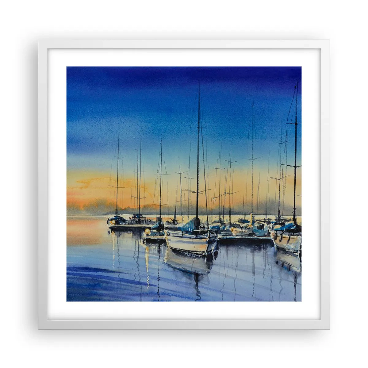 Plakat i hvid ramme - Slutningen på en god dag - 50x50 cm