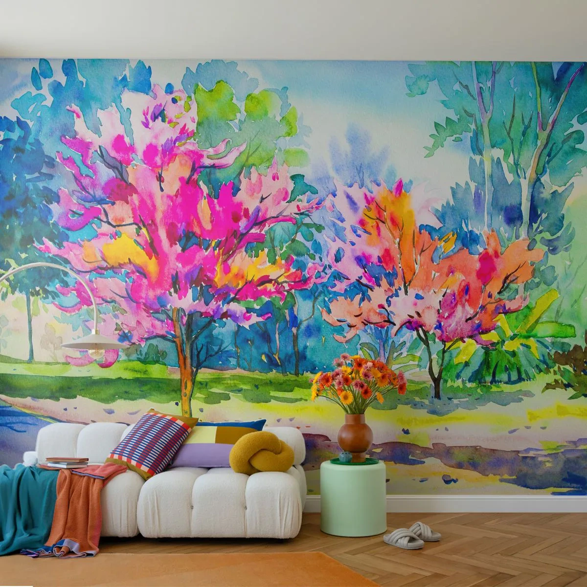 Fototapet Standard Eco - Regnbuehaven i forårets pragt - Parkere, Træer, Natur - 350x256 cm