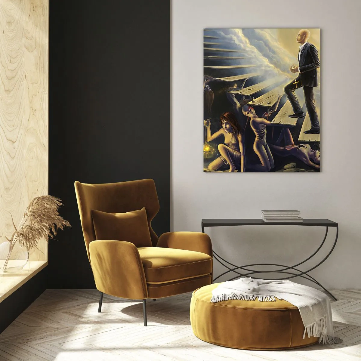 Billede på glas - En dantesk rejse mod lyset - 80x120 cm