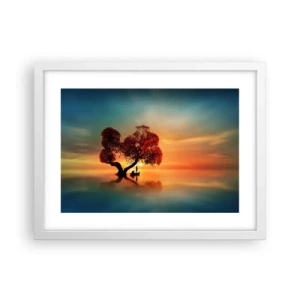 Plakat i hvid ramme - Fjern og tavs verdensløshed - 40x30 cm