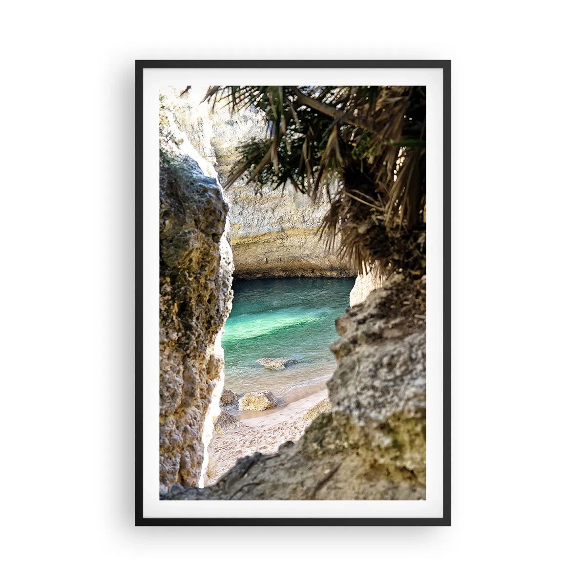Plakat i sort ramme - Turkis bugt - 61x91 cm