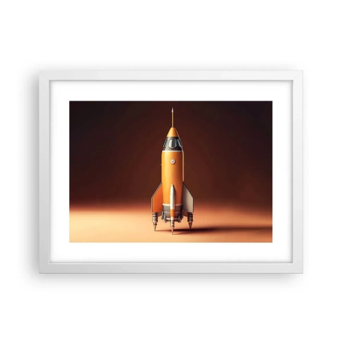 Plakat i hvid ramme - Det begynder med en drøm - 40x30 cm