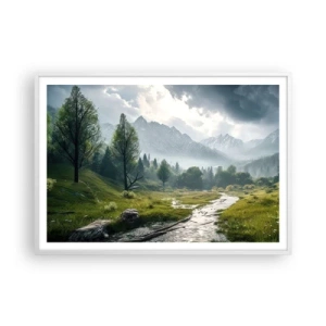 Plakat i hvid ramme - Der og tilbage - 100x70 cm