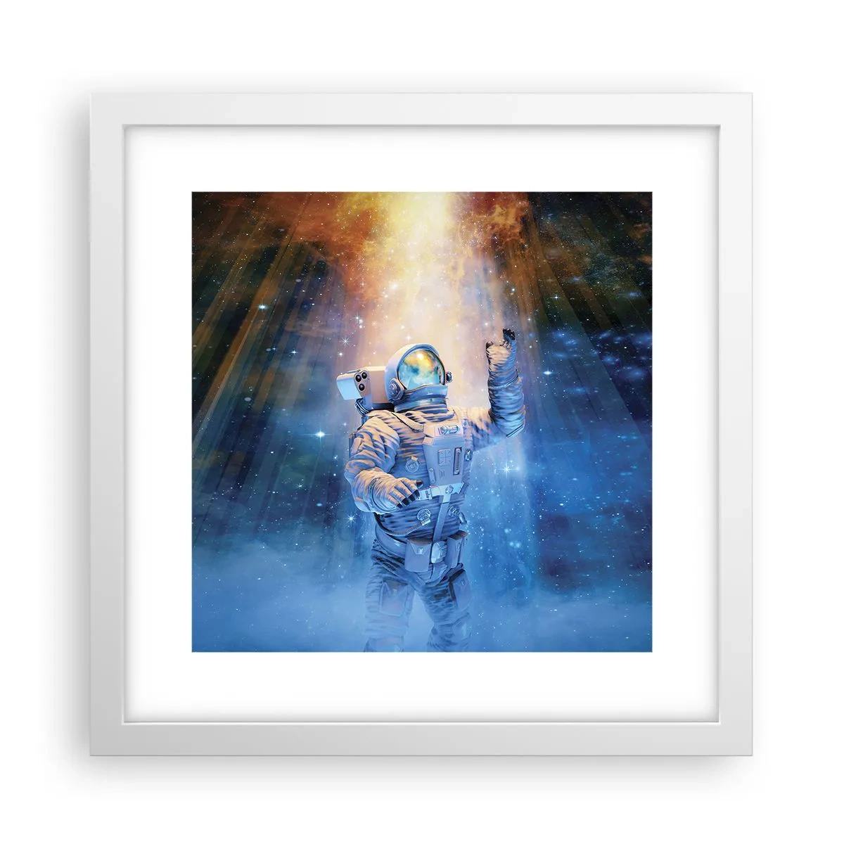 Plakat i hvid ramme - Endelig på destinationen - 30x30 cm