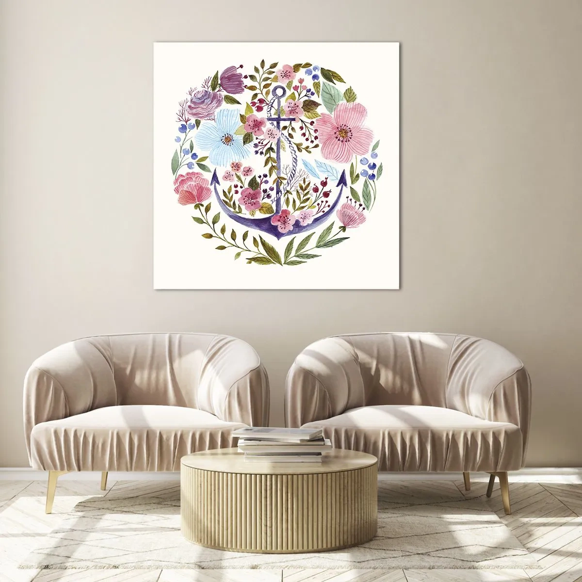 Billede på glas - En sømands gode nattesøvn - 50x50 cm