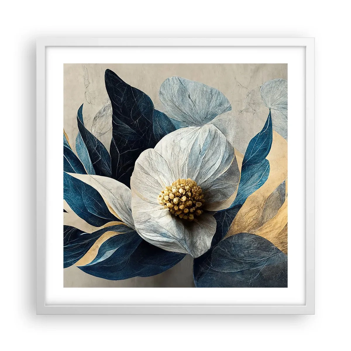 Plakat i hvid ramme - Har et hjerte af guld - 50x50 cm