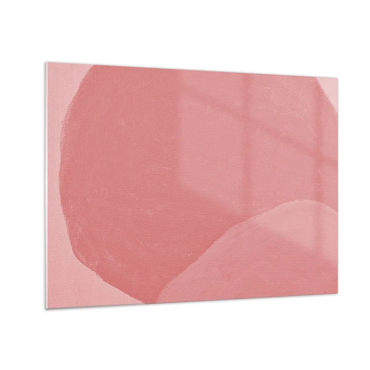 Billede på glas - En abstrakt form i nuancer af lyserøde og pastelfarver. - 70x50cm - Organisk komposition i pink - Moderne vægdekoration til stue og soveværelse ARTTOR