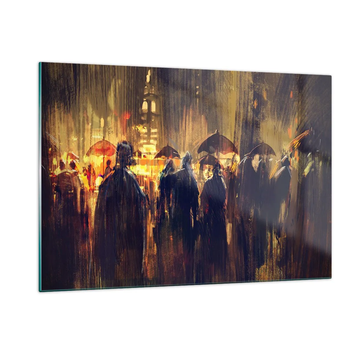 Billede på glas - Tilhængere af regnen - 120x80 cm