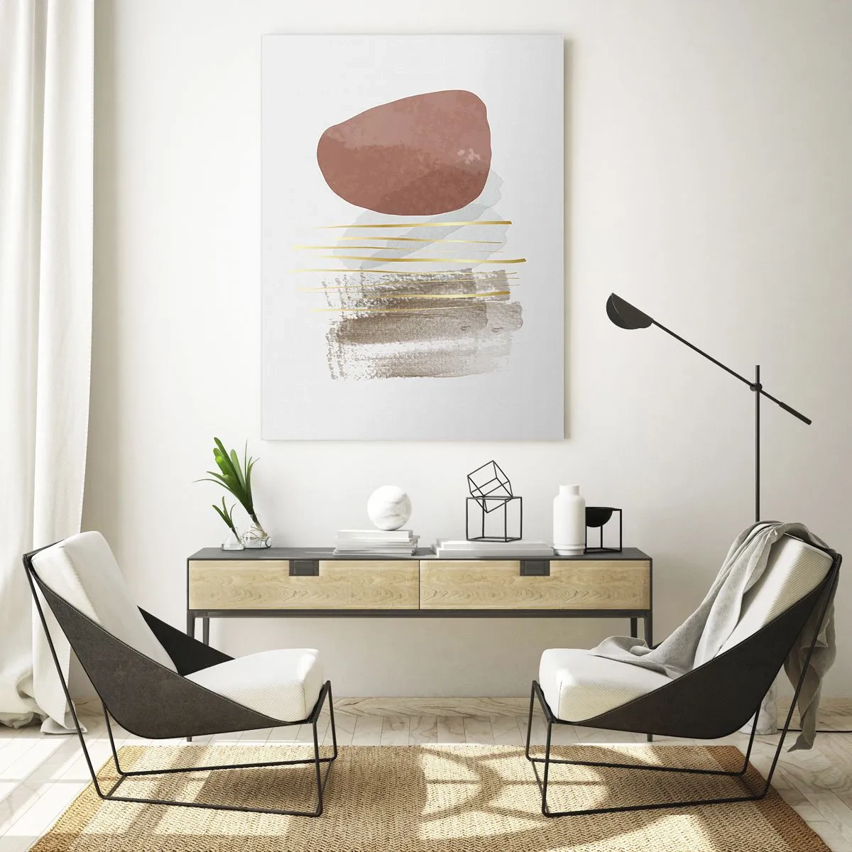 Billede på glas - Abstrakt kolonnade - 50x70 cm