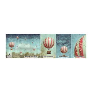Prøve Fototapet Selvklæbende Deluxe Sticker - Fri fra livets travlhed og travlhed - Abstraktion, Rejse, Ballonflyvning - 100x30 cm