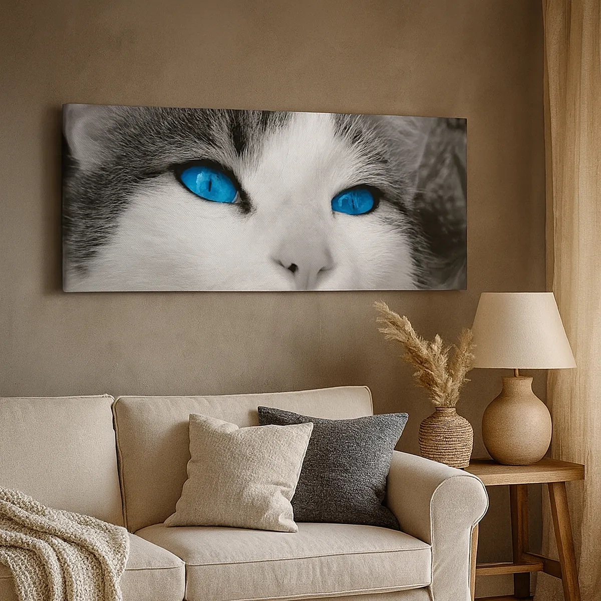 Lærredstryk - Billede på lærred - Usædvanlig blåøjet - 30x30 cm
