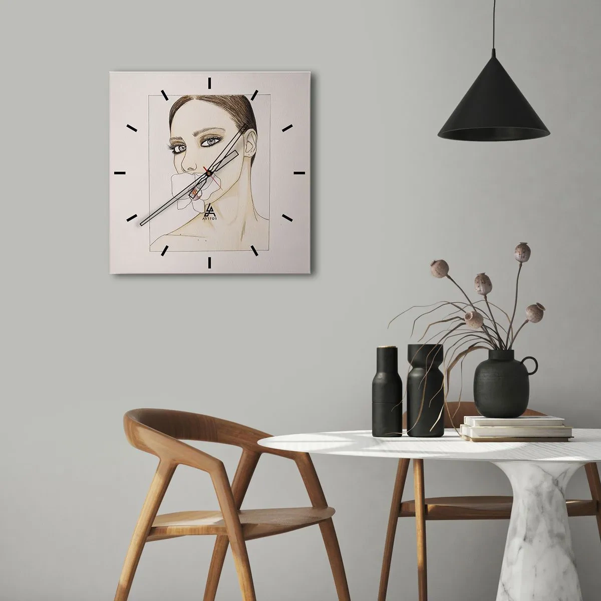 Vægur, Uret - Et symbol på elegance og skønhed - 30x30 cm