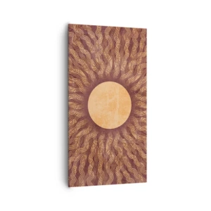 Lærredstryk - Billede på lærred - Ikon for solen - 65x120 cm